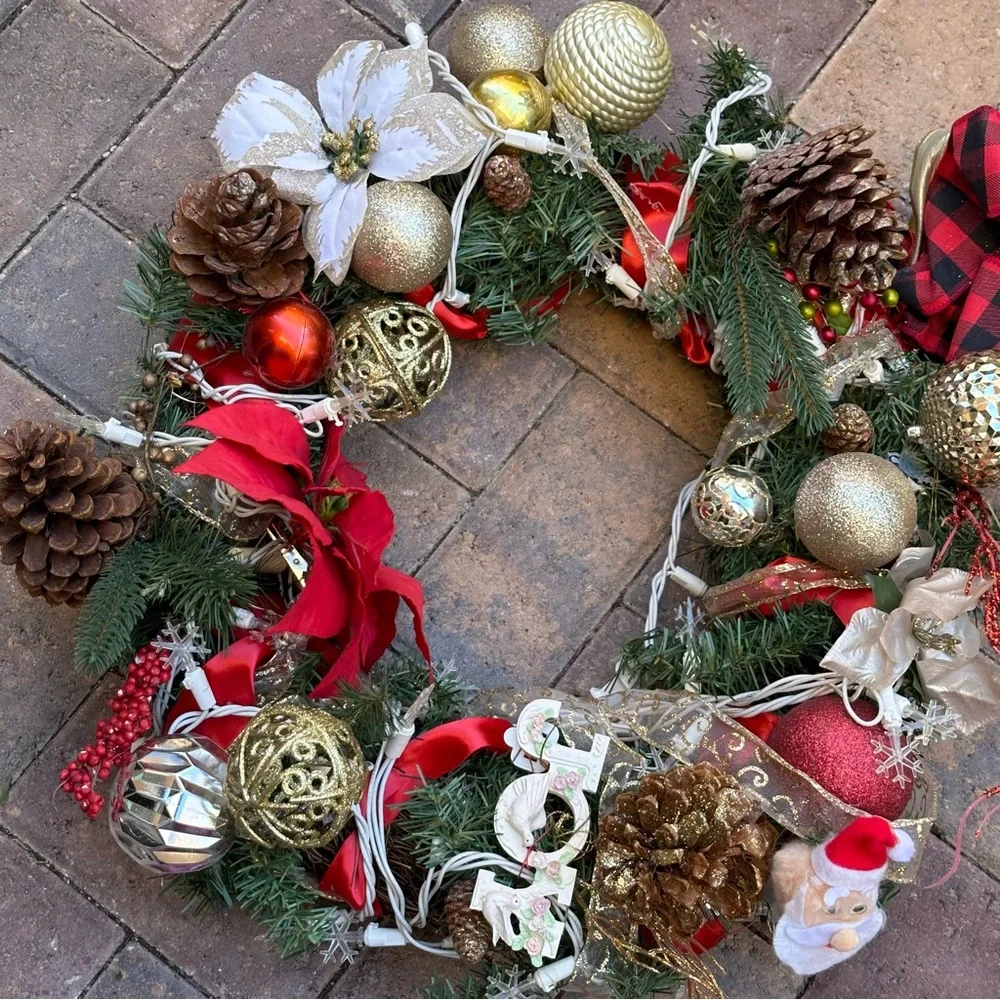 handmade christmas door wreath